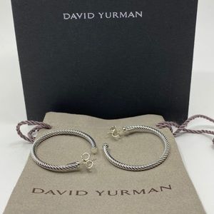 David Yurman 1.5 Inch Classic Cable Hoop Earrings